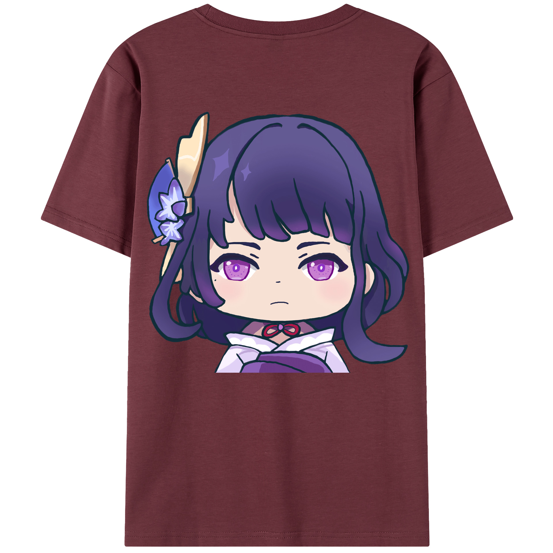 げんし神 雷電将軍 らいでんしょうぐん genshin Raiden Shogun 綿100％半袖Tシャツ（背面プリント）